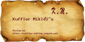 Kuffler Miklós névjegykártya
